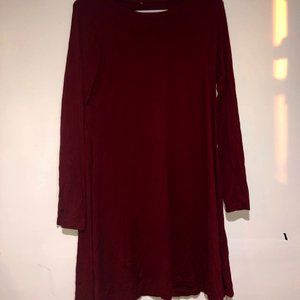 Shark Bite Cut Free Flowing Maroon Shirt